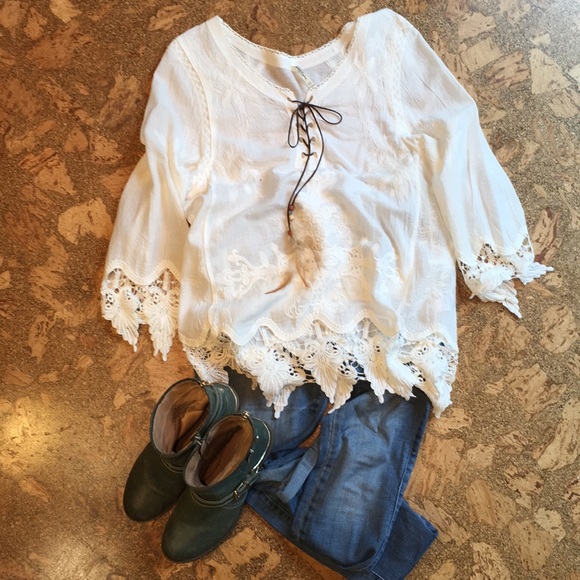 India Boutique Tops - 💥SALE💥Lace Detailed Blouse